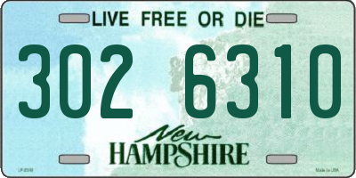 NH license plate 3026310