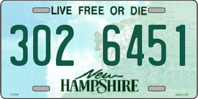 NH license plate 3026451