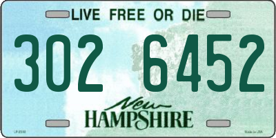 NH license plate 3026452