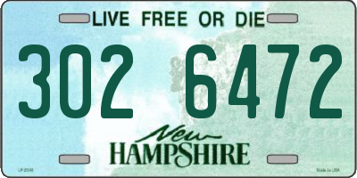 NH license plate 3026472