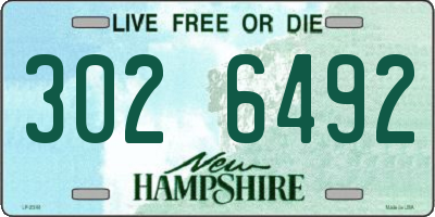 NH license plate 3026492
