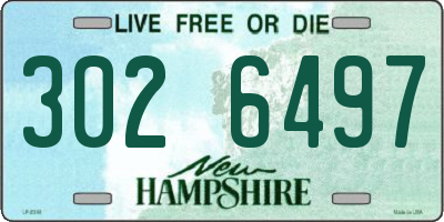 NH license plate 3026497