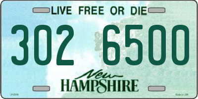 NH license plate 3026500