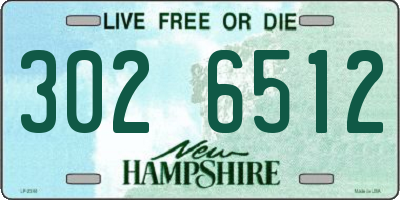 NH license plate 3026512