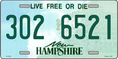 NH license plate 3026521