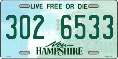 NH license plate 3026533