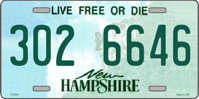 NH license plate 3026646