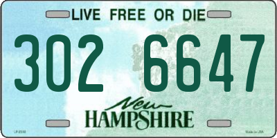 NH license plate 3026647