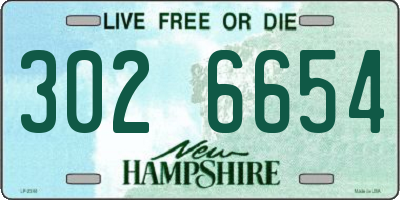 NH license plate 3026654