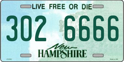 NH license plate 3026666