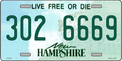NH license plate 3026669