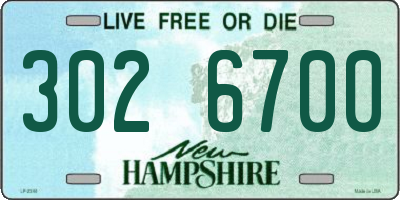NH license plate 3026700
