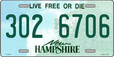 NH license plate 3026706
