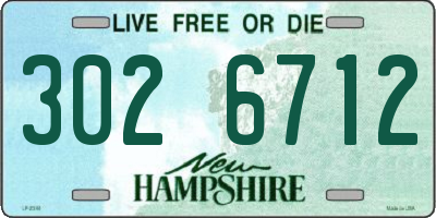 NH license plate 3026712