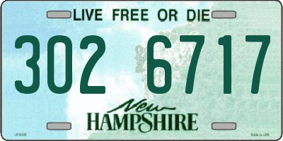 NH license plate 3026717