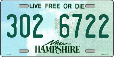 NH license plate 3026722