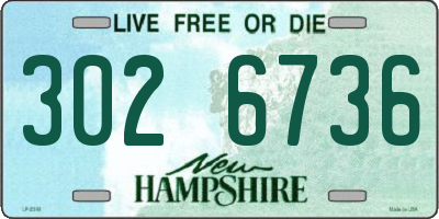 NH license plate 3026736
