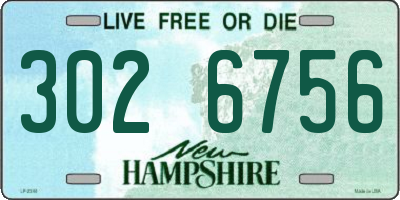 NH license plate 3026756