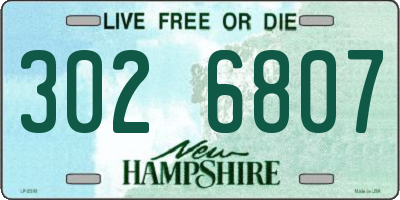 NH license plate 3026807