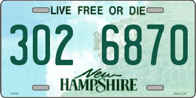 NH license plate 3026870