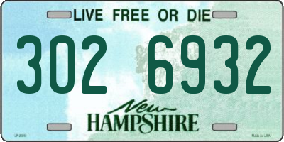 NH license plate 3026932