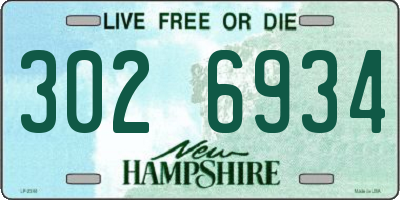 NH license plate 3026934