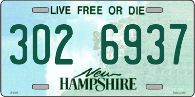 NH license plate 3026937