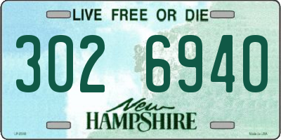 NH license plate 3026940
