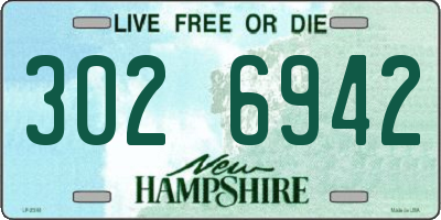 NH license plate 3026942