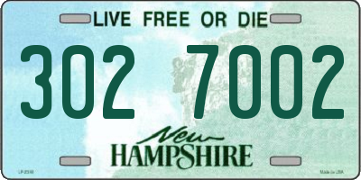 NH license plate 3027002