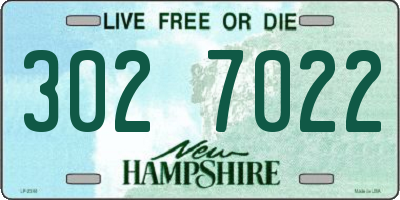NH license plate 3027022