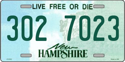 NH license plate 3027023