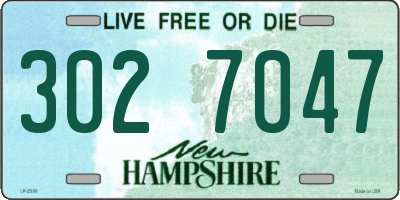 NH license plate 3027047