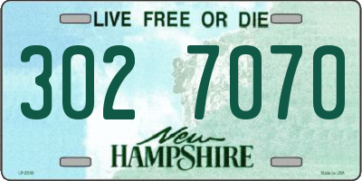 NH license plate 3027070