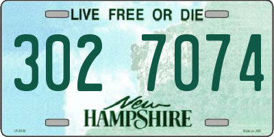 NH license plate 3027074
