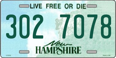 NH license plate 3027078