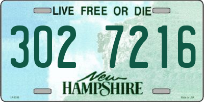 NH license plate 3027216
