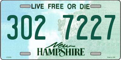 NH license plate 3027227