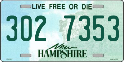 NH license plate 3027353