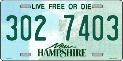 NH license plate 3027403