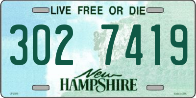 NH license plate 3027419