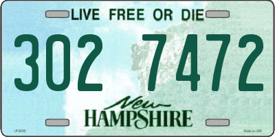 NH license plate 3027472