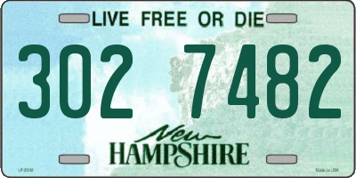 NH license plate 3027482