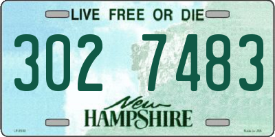 NH license plate 3027483