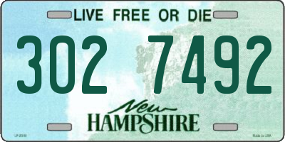NH license plate 3027492
