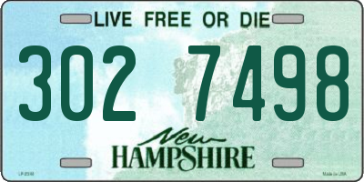 NH license plate 3027498