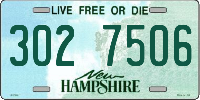 NH license plate 3027506