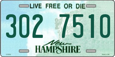NH license plate 3027510