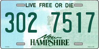 NH license plate 3027517