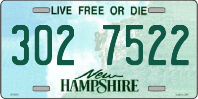 NH license plate 3027522